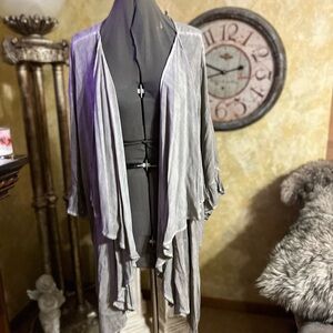 Entro Gray Open-Front Cardigan